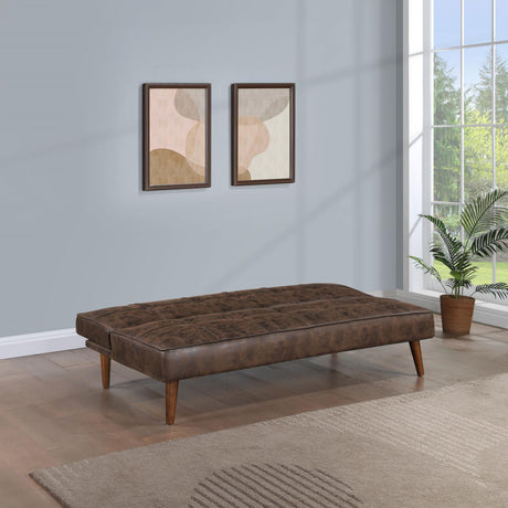 Jenson Upholstered Tufted Convertible Sofa Bed Dark Coffee by Coaster at Eve Furniture