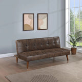 Jenson Upholstered Tufted Convertible Sofa Bed Dark Coffee by Coaster at Eve Furniture