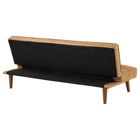 Jenson Upholstered Tufted Convertible Sofa Bed Saddle Brown by Coaster at Eve Furniture