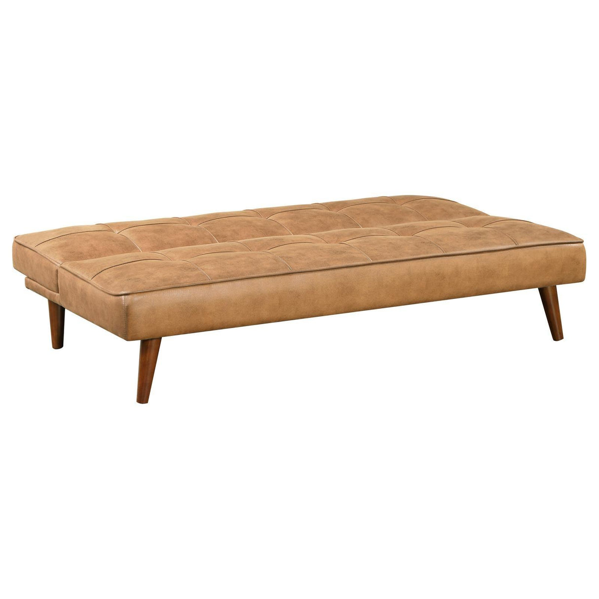 Jenson Upholstered Tufted Convertible Sofa Bed Saddle Brown by Coaster at Eve Furniture