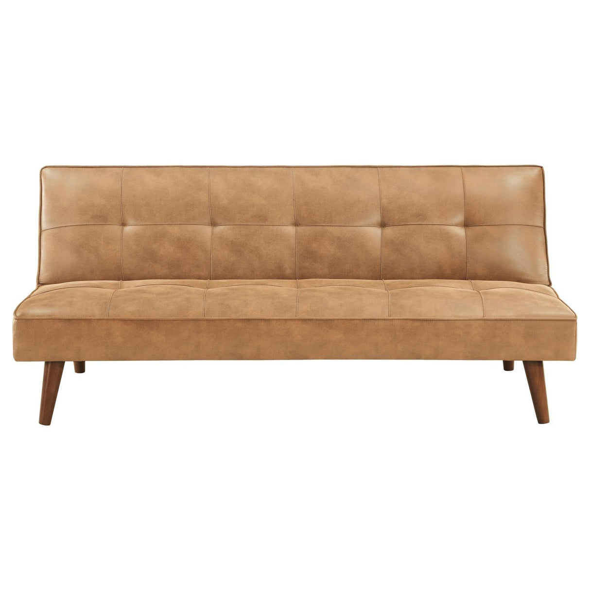 Jenson Upholstered Tufted Convertible Sofa Bed Saddle Brown by Coaster at Eve Furniture