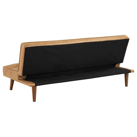 Jenson Upholstered Tufted Convertible Sofa Bed Saddle Brown by Coaster at Eve Furniture