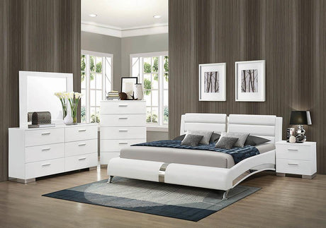 Jeremaine California King Upholstered Bed White by Coaster at Eve Furniture