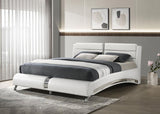 Jeremaine White Eastern King Upholstered Bed by Coaster at Eve Furniture