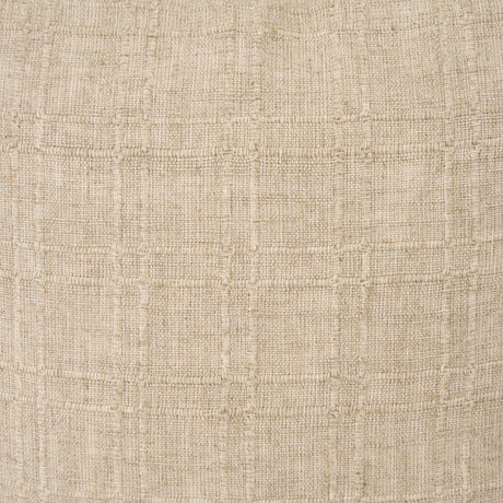 Jeren Beige Checker Textured Cotton-Linen Decorative Square Pillow Cover by Mercana at Eve Furniture