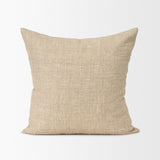Jeren Beige Cotton Linen Square Pillow Cover w/Down Filler, Set of 2 by Mercana at Eve Furniture