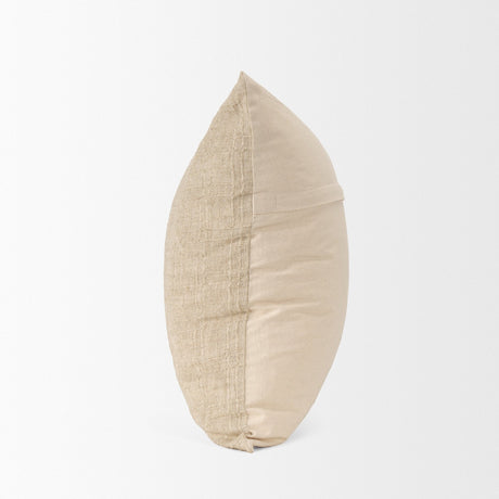 Jeren Beige Cotton Linen Square Pillow Cover w/Down Filler, Set of 2 by Mercana at Eve Furniture