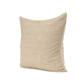 Jeren Beige Cotton Linen Square Pillow Cover w/Down Filler, Set of 2 by Mercana at Eve Furniture