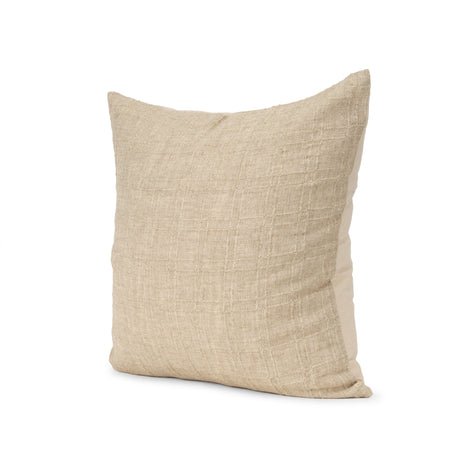 Jeren Beige Cotton Linen Square Pillow Cover w/Down Filler, Set of 2 by Mercana at Eve Furniture
