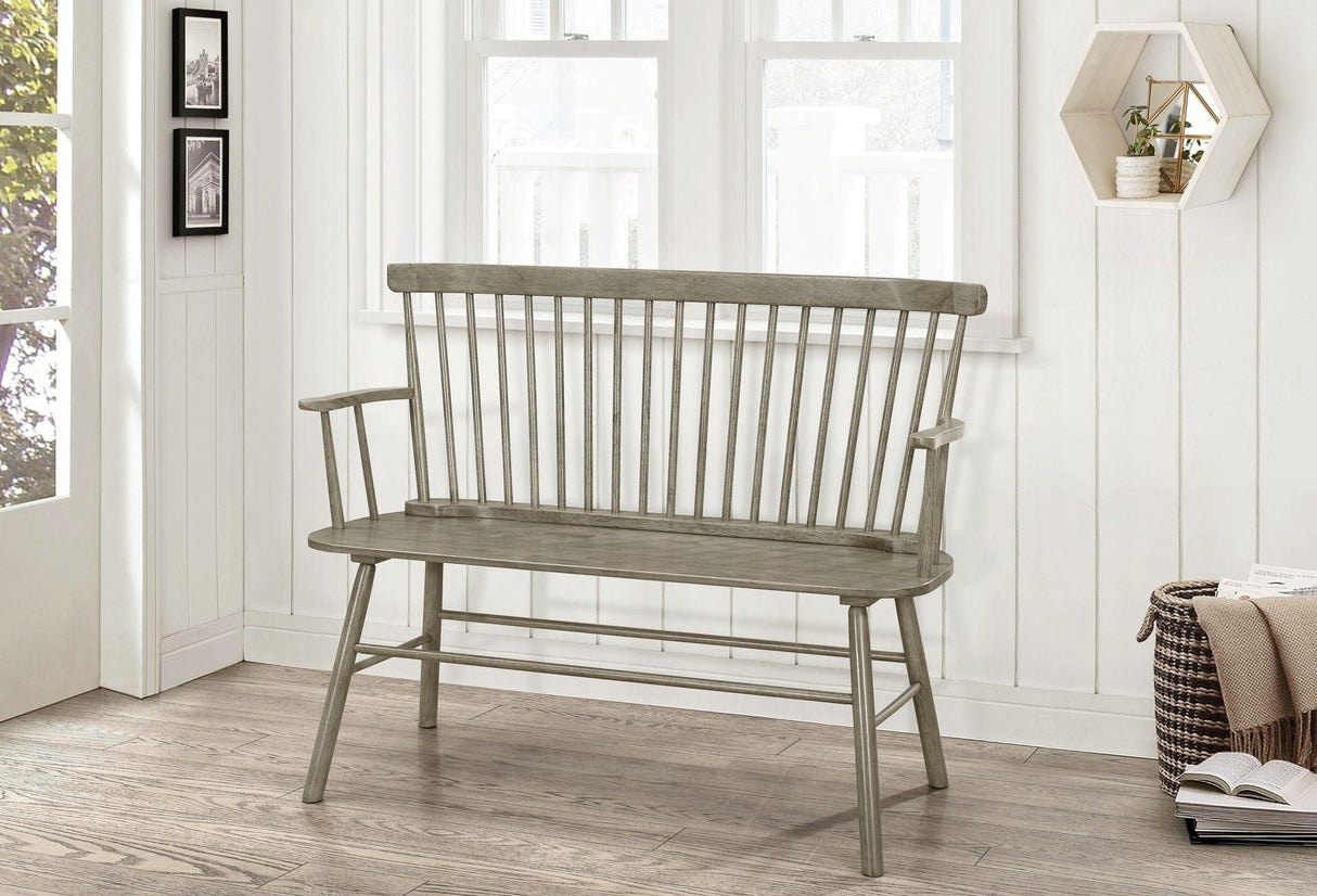 Jerimiah Spindleback Gray Bench by Crown Mark at Eve Furniture