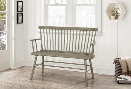 Jerimiah Spindleback Gray Bench by Crown Mark at Eve Furniture