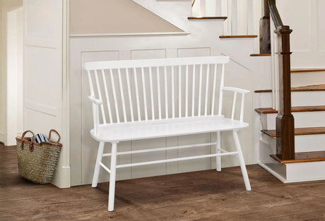 Jerimiah Spindleback White Bench by Crown Mark at Eve Furniture