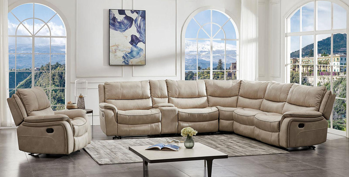 Jerominus Beige Sectional by Furniture of America at Eve Furniture