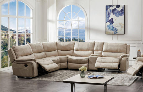 Jerominus Beige Sectional by Furniture of America at Eve Furniture
