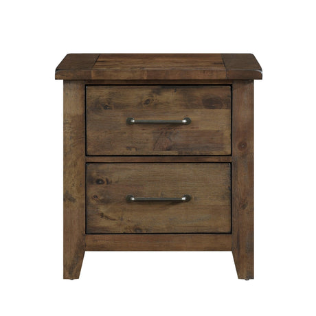Jerrick Burnished Brown Nightstand by Homelegance at Eve Furniture