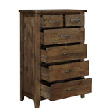 Jerrick Burnished Brown Sleigh Storage Platform Bedroom Set by Homelegance at Eve Furniture