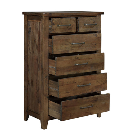 Jerrick Burnished Brown Sleigh Storage Platform Bedroom Set by Homelegance at Eve Furniture