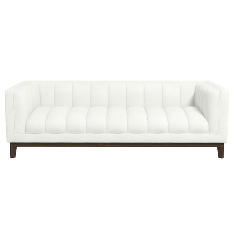 Melissa Mid-Century White Boucle Modern Sofa by Ashcroft Imports at Eve Furniture