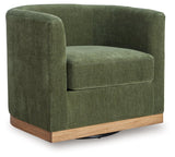 Jersonlow Forest Green Swivel Chair by Ashley at Eve Furniture