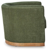 Jersonlow Forest Green Swivel Chair by Ashley at Eve Furniture