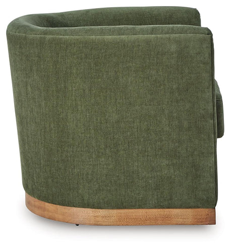 Jersonlow Forest Green Swivel Chair by Ashley at Eve Furniture