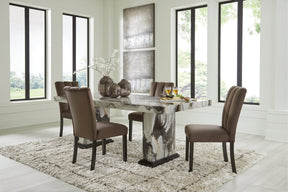 Jeshina Dark Brown Dining Room Set by Ashley at Eve Furniture