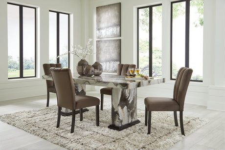 Jeshina Dark Brown Dining Room Set by Ashley at Eve Furniture