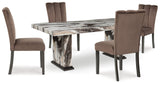 Jeshina Dark Brown Dining Room Set by Ashley at Eve Furniture