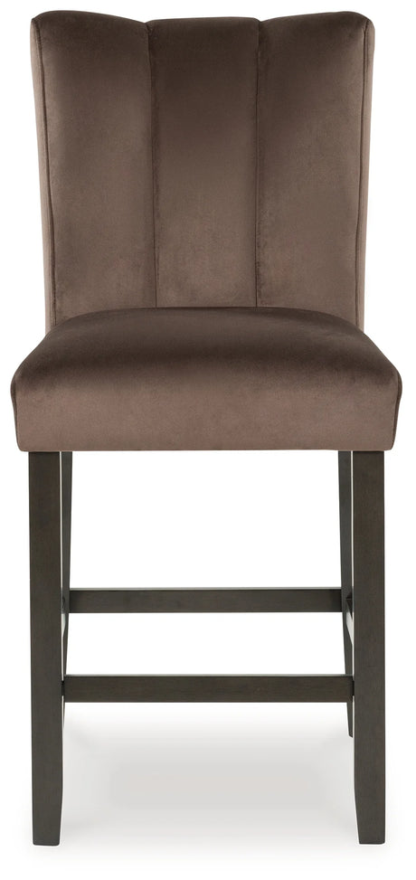 Jeshina Dark Brown/Beige Counter Height Dining Table and 4 Barstools by Ashley at Eve Furniture