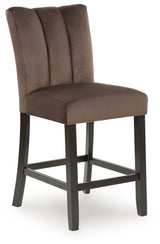 Jeshina Dark Brown/Beige Counter Height Dining Table and 4 Barstools by Ashley at Eve Furniture