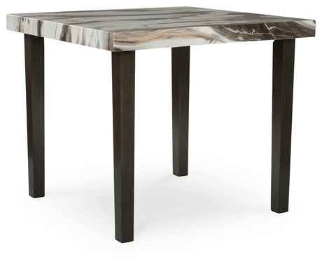Jeshina Dark Brown/Beige Counter Height Dining Table and 4 Barstools by Ashley at Eve Furniture