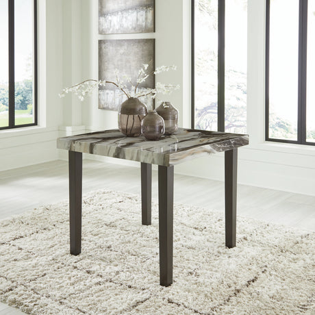 Jeshina Dark Brown/Beige Counter Height Dining Table and 4 Barstools by Ashley at Eve Furniture