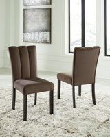 Jeshina Dark Brown/Beige Dining Table and 6 Chairs by Ashley at Eve Furniture