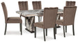 Jeshina Dark Brown/Beige Dining Table and 6 Chairs by Ashley at Eve Furniture