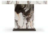 Jeshina Dark Brown/Beige Dining Table by Ashley at Eve Furniture