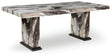 Jeshina Dark Brown/Beige Dining Table by Ashley at Eve Furniture
