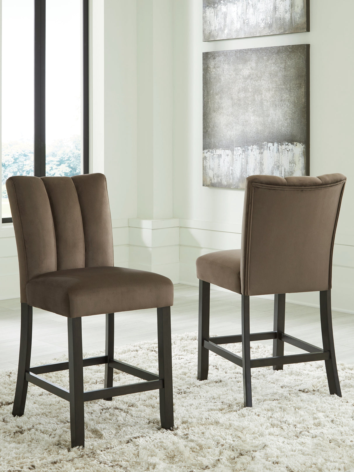 Jeshina Mocha Counter Height Barstool, Set of 2 by Ashley at Eve Furniture