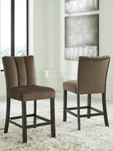 Jeshina Mocha Counter Height Barstool, Set of 2 by Ashley at Eve Furniture