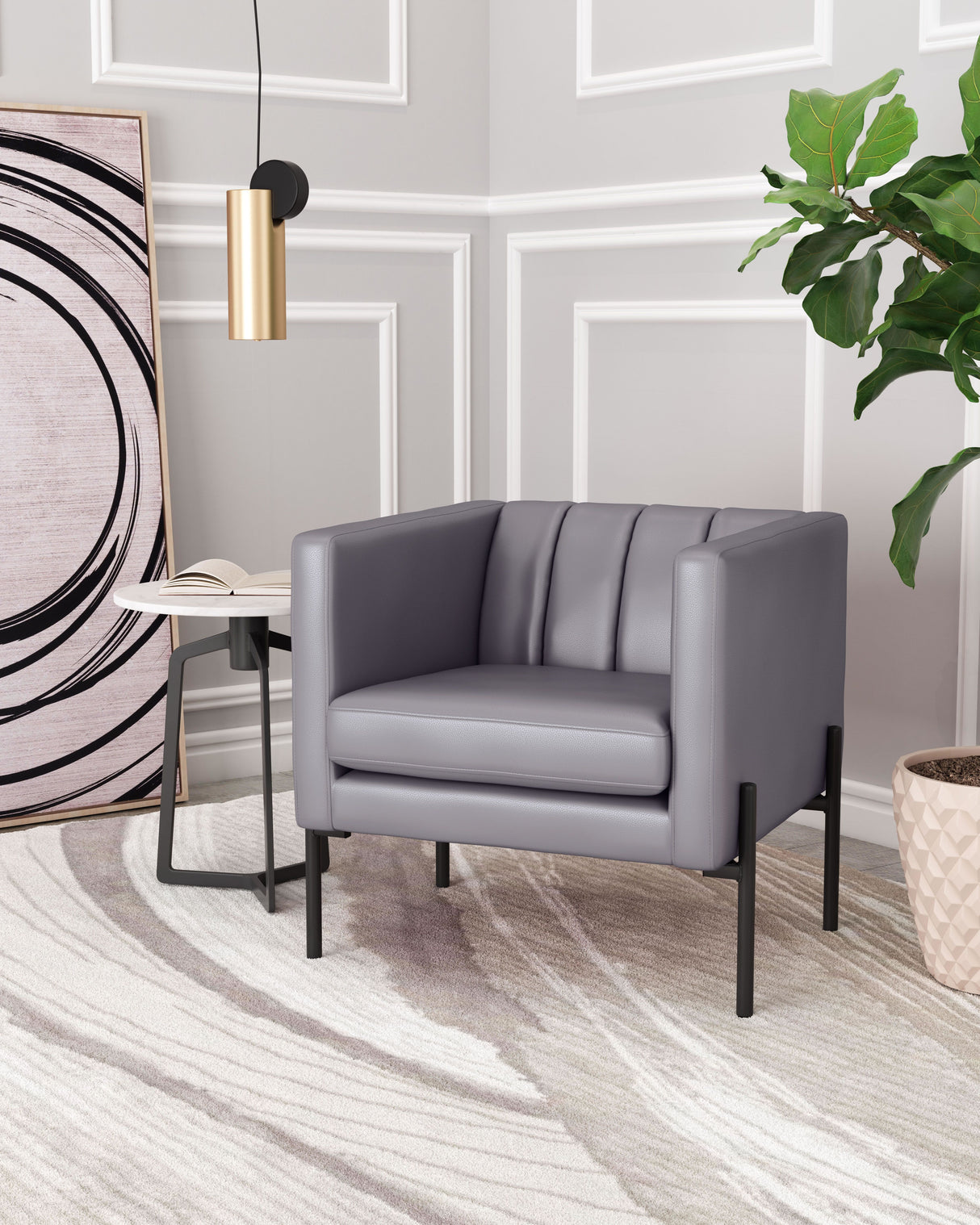 Jess Accent Chair Gray by Zuomod at Eve Furniture