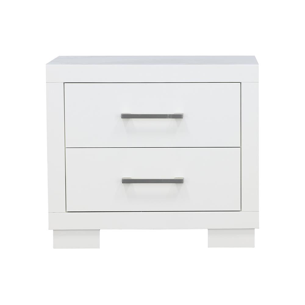 Jessica 2-Drawer Nightstand White