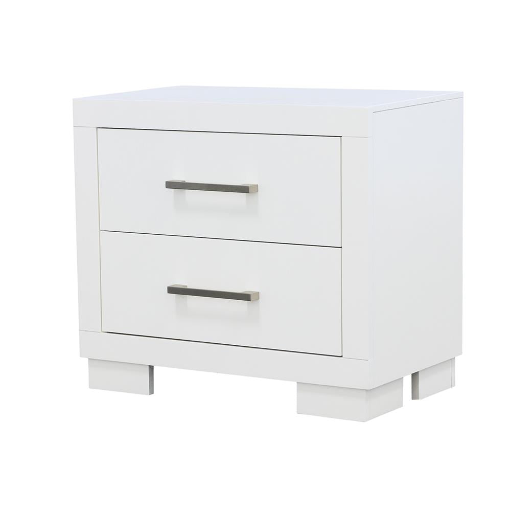 Jessica 2-Drawer Nightstand White