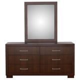 Jessica 6-drawer Dresser with Mirror Cappuccino