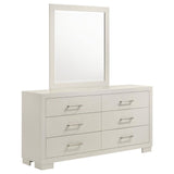 Jessica 6-drawer Dresser with Mirror White