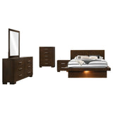 Jessica Cappuccino 5-Piece Eastern King Bedroom Set with Nightstand Panels by Coaster at Eve Furniture