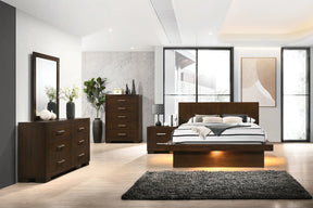 Jessica Cappuccino 5-Piece Queen Bedroom Set with Nightstand Panels by Coaster at Eve Furniture