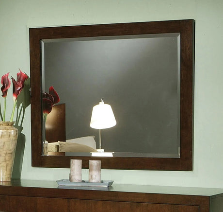Jessica Cappuccino Rectangular Wall Mirror by Coaster at Eve Furniture
