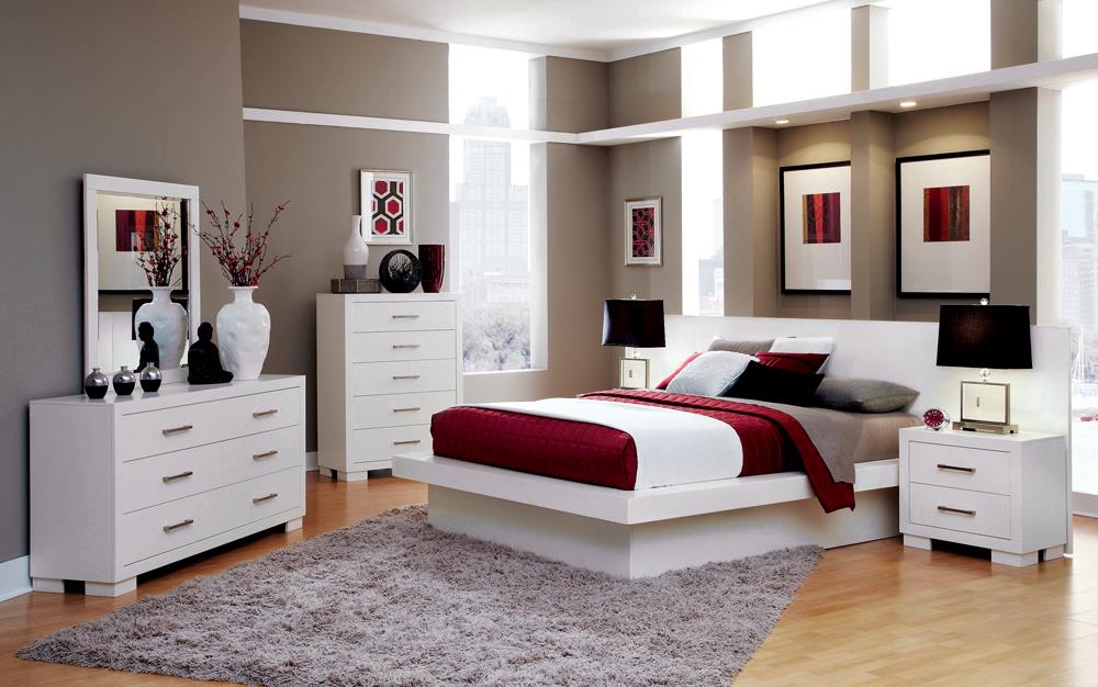 Jessica White Platform Bedroom Set