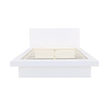 Jessica Queen Platform Bed with Rail Seating White