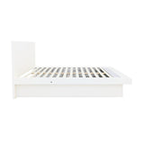 Jessica Queen Platform Bed with Rail Seating White