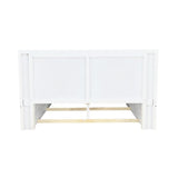 Jessica Queen Platform Bed with Rail Seating White